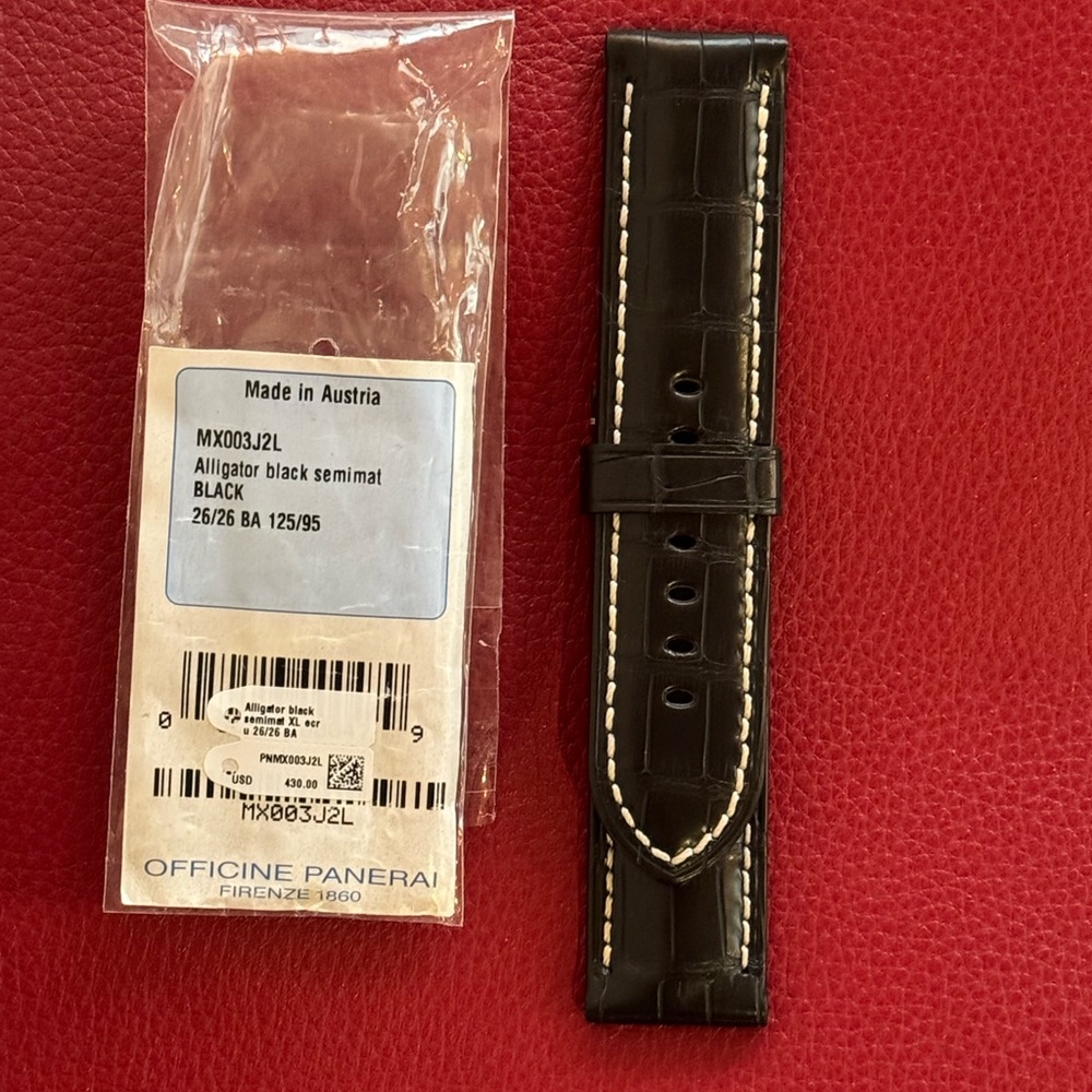 Panerai Black Alligator Leather Watch Strap